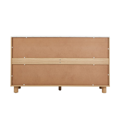 6 Chest of Drawers Dresser Faux Marble Top Natural