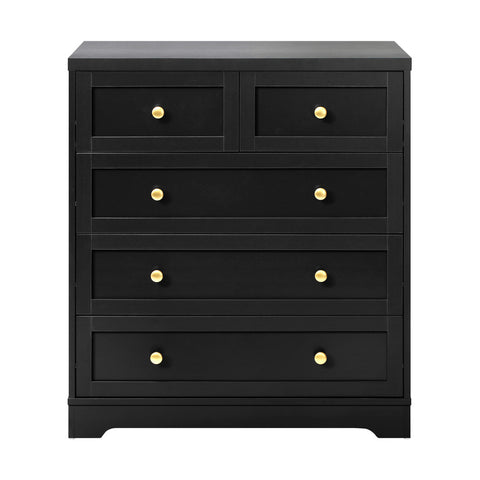 Chest of Drawers with 5 Drawers Black