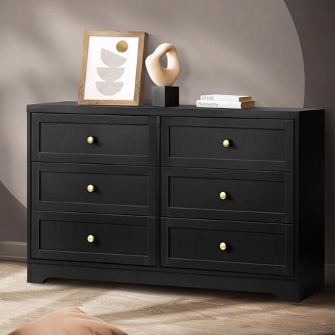 Chest of Drawers with 6 Drawers Black