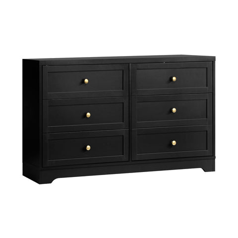 Chest of Drawers with 6 Drawers Black