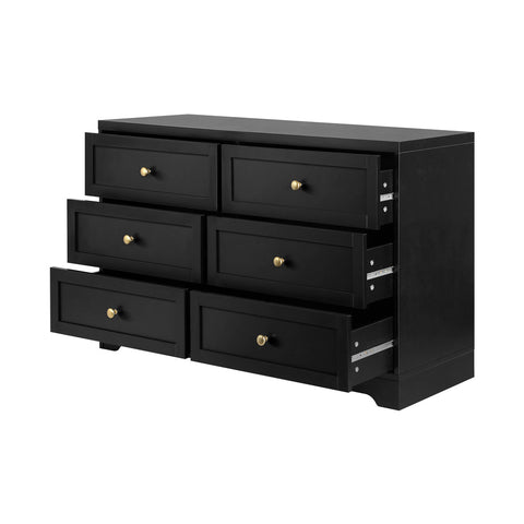 Chest of Drawers with 6 Drawers Black