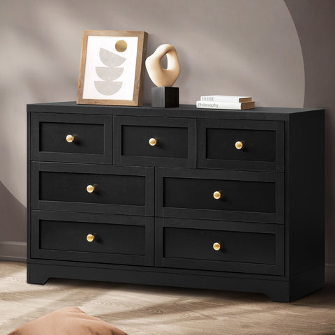 Chest of Drawers with 7 Drawers Black