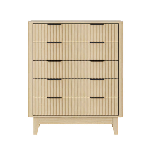 5 Chest of Drawers Dressers Tallboy Stripe Natural