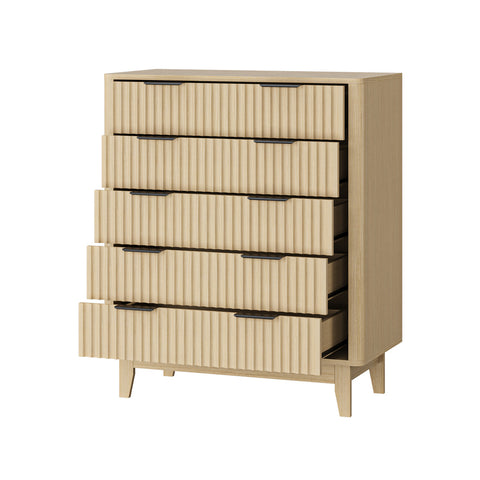 5 Chest of Drawers Dressers Tallboy Stripe Natural
