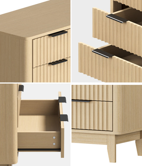 5 Chest of Drawers Dressers Tallboy Stripe Natural