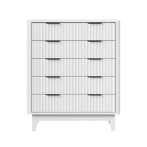 5 Chest of Drawers Dressers Tallboy Stripe White