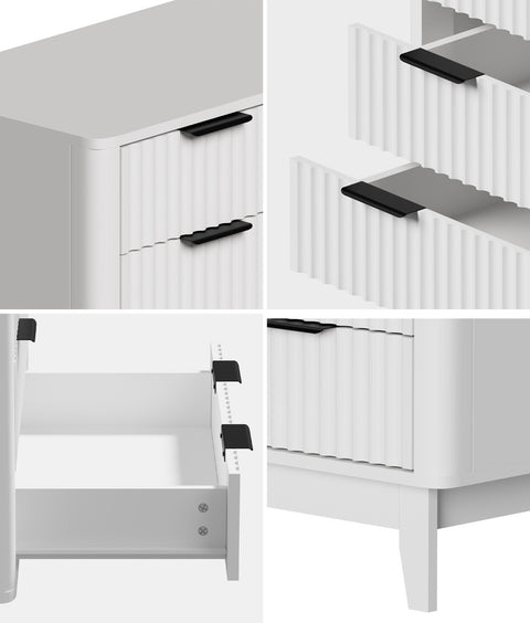 5 Chest of Drawers Dressers Tallboy Stripe White