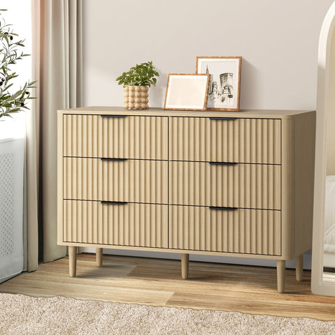 6 Chest of Drawers Dressers Lowboy Stripe Natural
