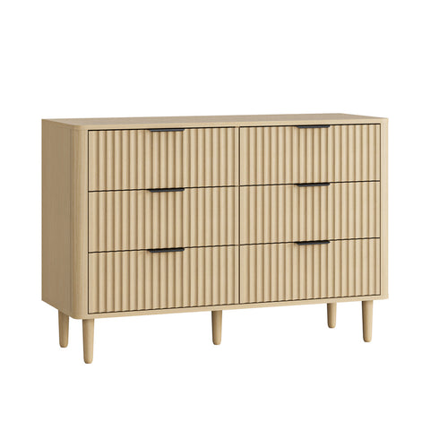 6 Chest of Drawers Dressers Lowboy Stripe Natural