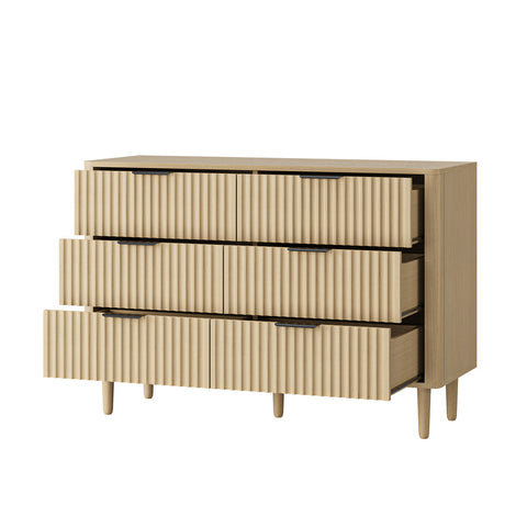 6 Chest of Drawers Dressers Lowboy Stripe Natural