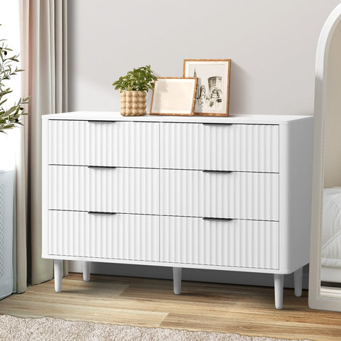 6 Chest of Drawers Dressers Lowboy Stripe White