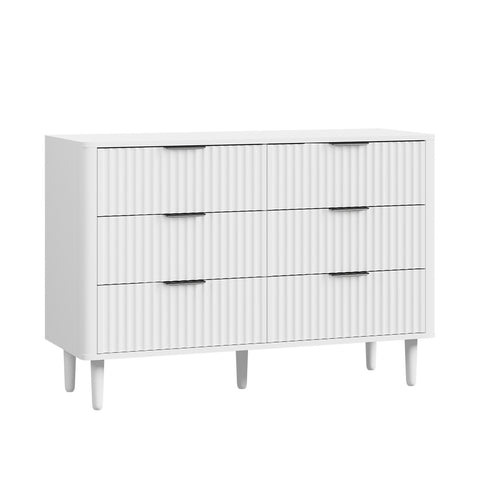 6 Chest of Drawers Dressers Lowboy Stripe White