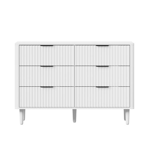 6 Chest of Drawers Dressers Lowboy Stripe White