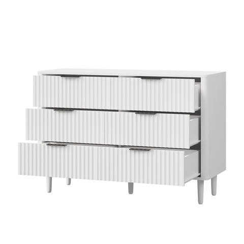 6 Chest of Drawers Dressers Lowboy Stripe White