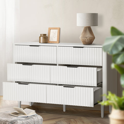 6 Chest of Drawers Dressers Lowboy Stripe White