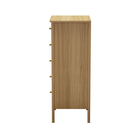 5 Chest of Drawers Dresser Tallboy Storage Cabinet Natural