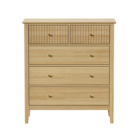 5 Chest of Drawers Dresser Storage Cabinet Tallboy Natural
