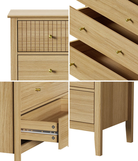 5 Chest of Drawers Dresser Storage Cabinet Tallboy Natural