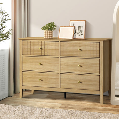 6 Chest of Drawers Dresser Tallboy Natural