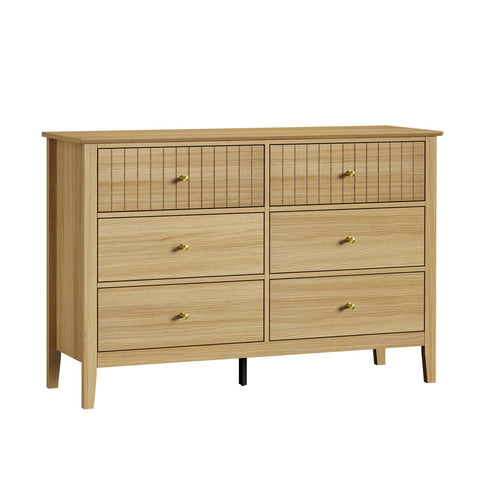 6 Chest of Drawers Dresser Tallboy Natural