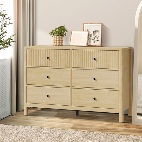 6 Chest of Drawers Dresser Tallboy Storage Cabinet Natural