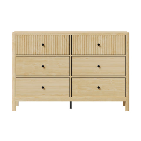 6 Chest of Drawers Dresser Tallboy Storage Cabinet Natural