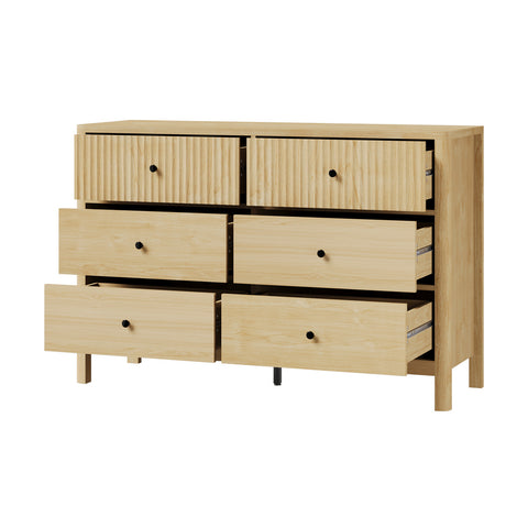 6 Chest of Drawers Dresser Tallboy Storage Cabinet Natural
