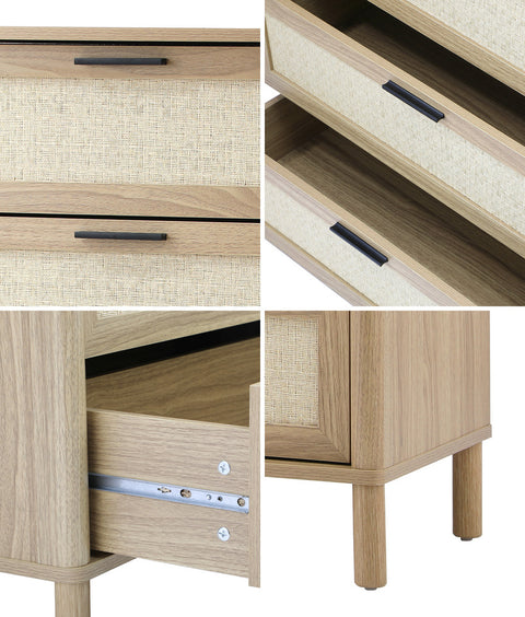 4 Chest of Drawers Rattan Dresser Natural