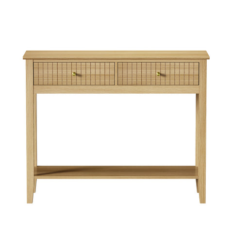 2-tier Console Table 100cm with 2 Storage Drawer