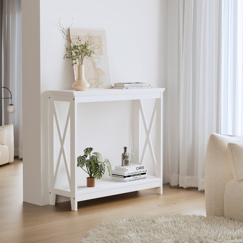 Console Table 2-Tier White