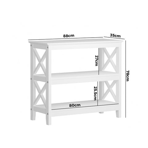 Console Table 3-Tier White