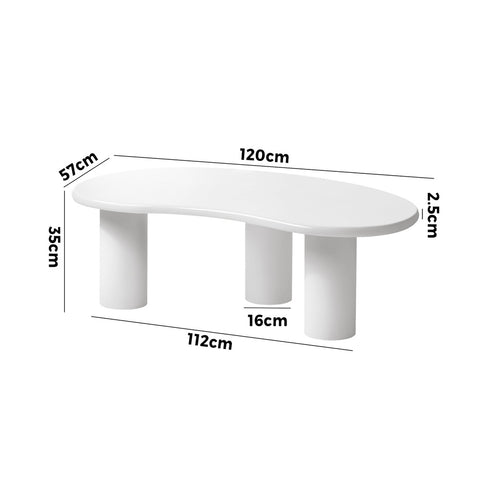 Coffee Table Side Tables Living Room Irregular White