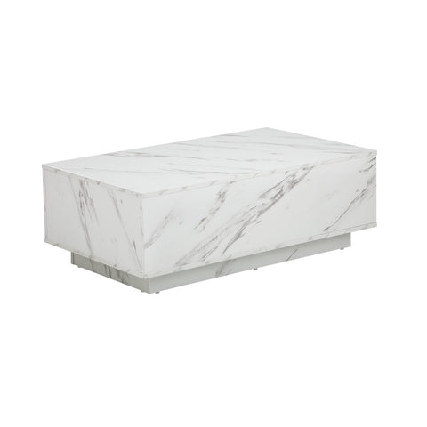 Coffee Table Cafe Desk Marble Effect Wooden White