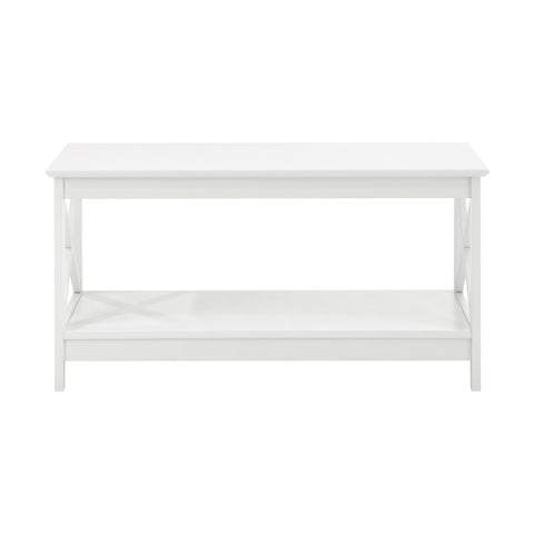 Coffee Table Storage Rack 2-Tier White