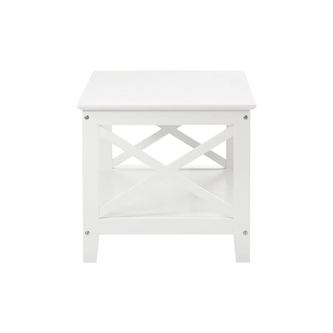 Coffee Table Storage Rack 2-Tier White