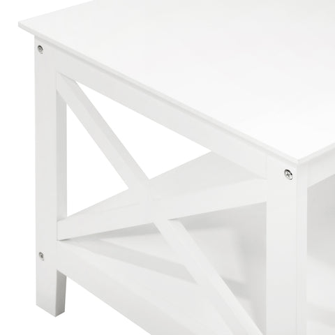 Coffee Table Storage Rack 2-Tier White