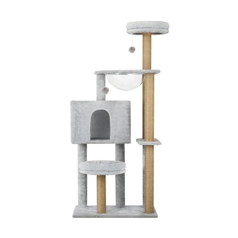 Alopet 140cm Cat Tree, Grey Cat Tower Scratching Post