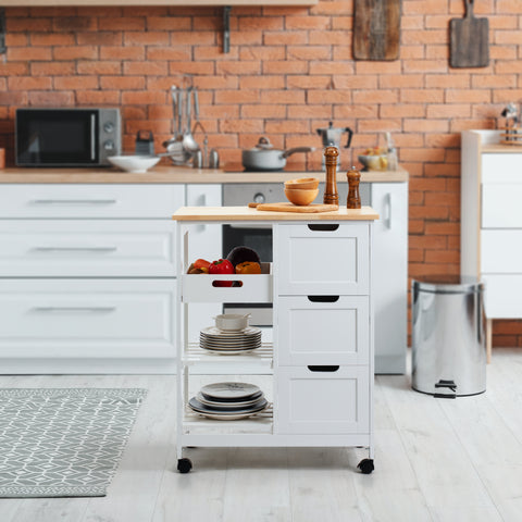 Kitchen Trolley 3 drawers 2 shelves