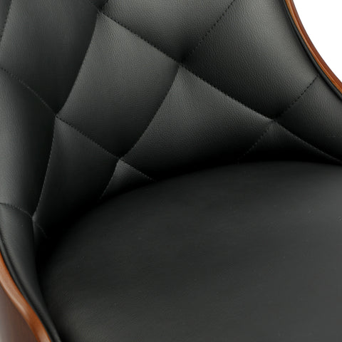 Wooden Dining Chairs Padded Seat x2 Black