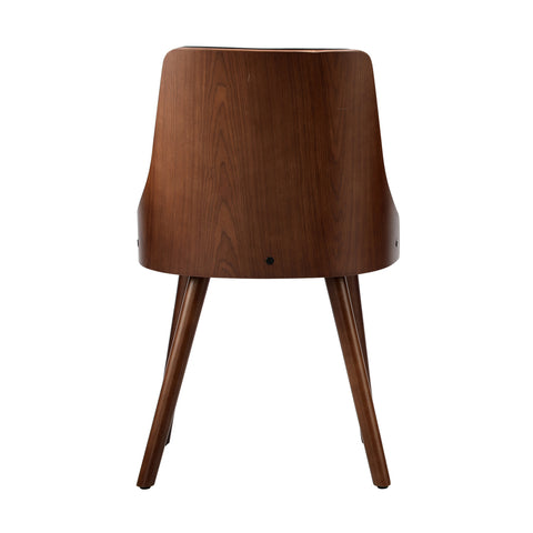 6x Wooden Dining Chairs Faux Leather Padded Black