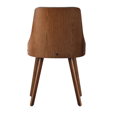 Dining Chairs Wooden Faux Leather Seatx2 Grey