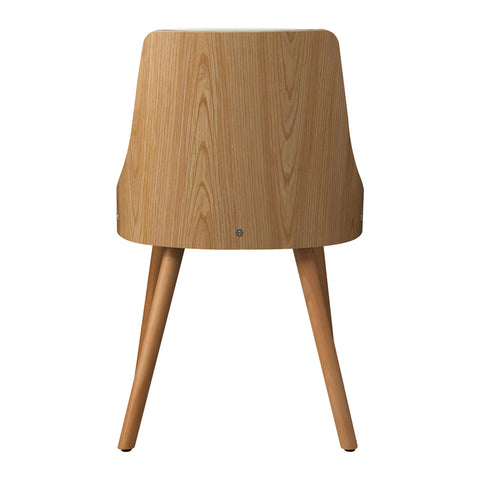 Dining Chairs Wooden Faux Leather Seat 2x White