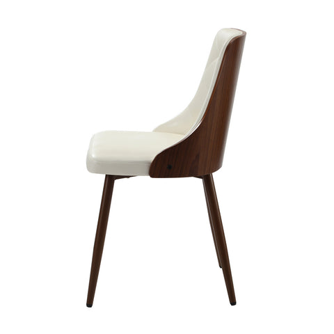 Dining Chairs Kitchen Lounge PU Leather x4 White