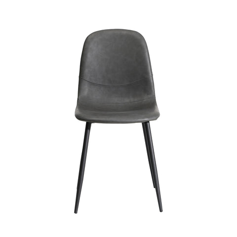 2x Dining Chairs Lounge Room PU Leather Grey
