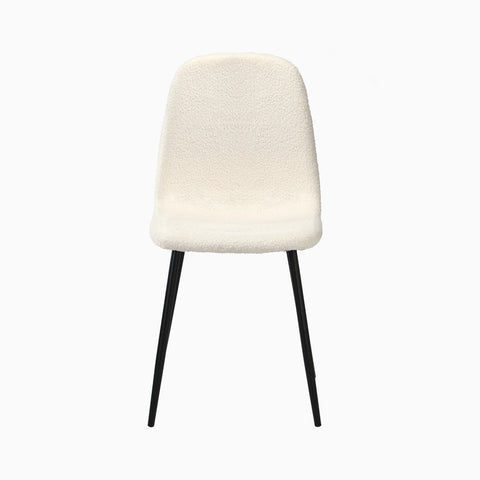 8x Dining Chairs Sherpa White and Black