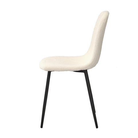 8x Dining Chairs Sherpa White and Black