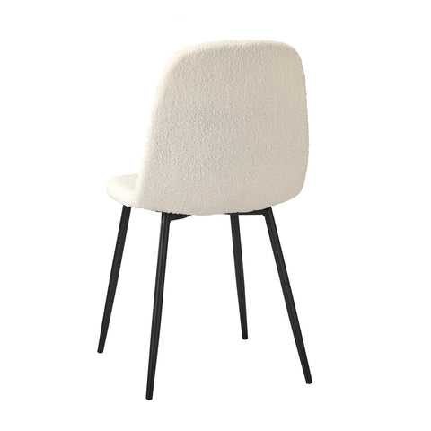 8x Dining Chairs Sherpa White and Black