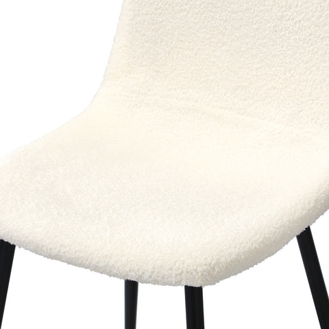 8x Dining Chairs Sherpa White and Black