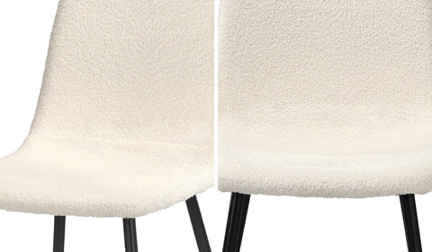 8x Dining Chairs Sherpa White and Black