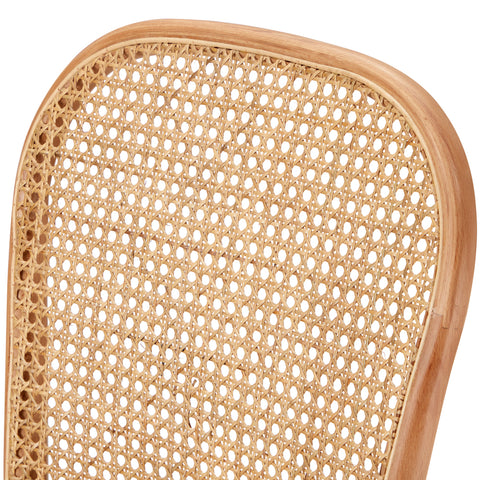 2PCS Dining Chairs Wooden Rattan Beige